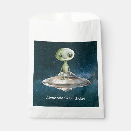 Verjaardag buitenaardse invasie bedankzakje (Voorkant)