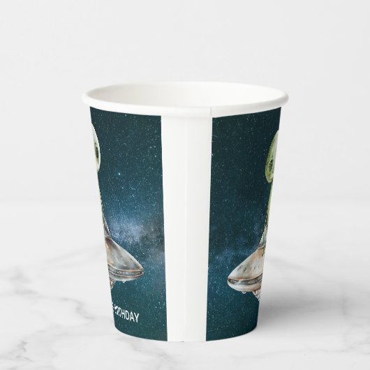 Verjaardag buitenaardse invasie papieren bekers (Rechts)