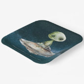 Verjaardag buitenaardse invasie papieren bordje (Gebogen)