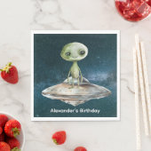 Verjaardag buitenaardse invasie servet (Insitu)