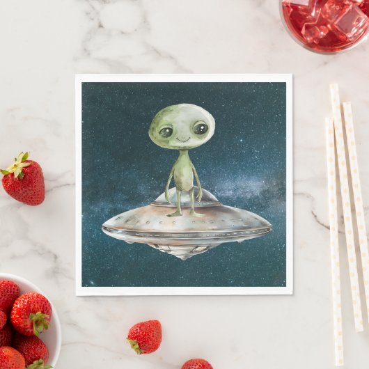 Verjaardag buitenaardse invasie servet (Insitu)