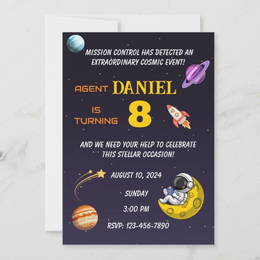 Verjaardag buitengewone uitnodigingen met een ruim (Voorkant)