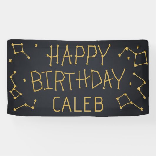 Verjaardag buitenruimconstellatie spandoek (Horizontaal)