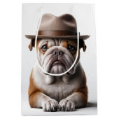Verjaardag Bulldog met een Fedora Medium Cadeauzakje (Voorkant)