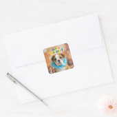 Verjaardag Bulldog Vierkante Sticker (Envelop)