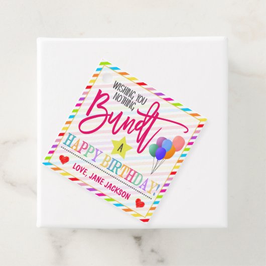 Verjaardag Bundt Cake Gift Label (In situ)