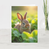 Verjaardag Bunny In Een Sla Tuin Kaart (Voorkant)