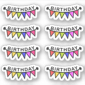 Verjaardag Bunting Banners Dag Herinnering Planner Sticker (Voorkant)