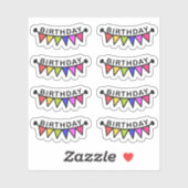 Verjaardag Bunting Banners Verjaardagsherinnering Sticker (Vel)