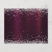 Verjaardag burgundy zilveren bloem save the date (Achterkant)