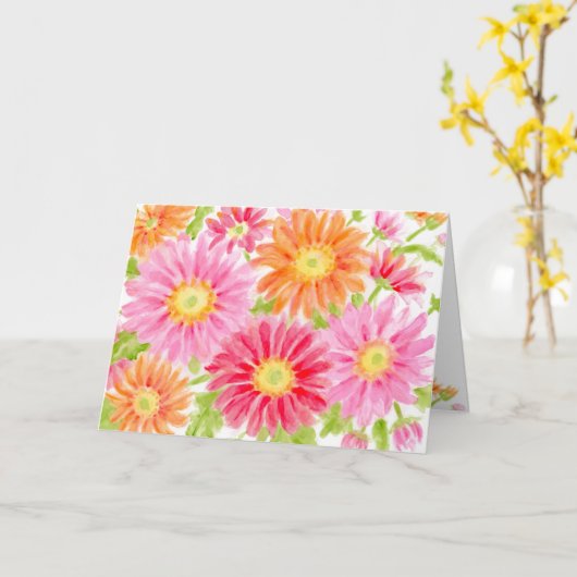 Verjaardag Bursting Gerbera Daisies Wensen van de Kaart (Gele Bloem)