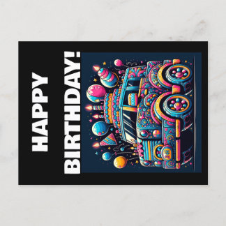 Verjaardag Bus Avontuur Briefkaart