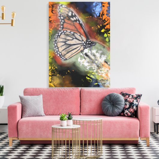 Verjaardag Butterfly Art Canvas Print (Insitu (Woonkamer))