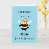 Verjaardag Buzz Funny Bumble Bee Wenskaart Kaart (Gele Bloem)