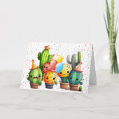 Verjaardag Cactussen Van Groep Kaart (Voorkant)