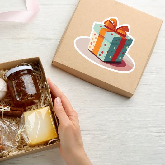 Verjaardag Cadeau met Oranje Boog Sticker