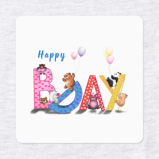 Verjaardag Cadeau Sticker Cadeau met Baby Beren Pa (Design 1)