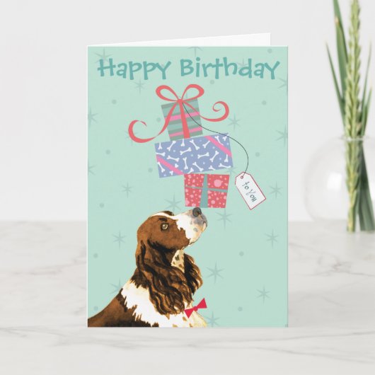 Verjaardag Cadeaus Engels Springer Spaniel Kaart (Voorkant)