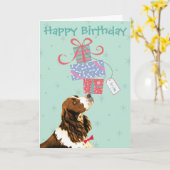 Verjaardag Cadeaus Engels Springer Spaniel Kaart (Gele Bloem)