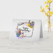 Verjaardag Cadeaus (optionele foto) Kaart (Gele Bloem)