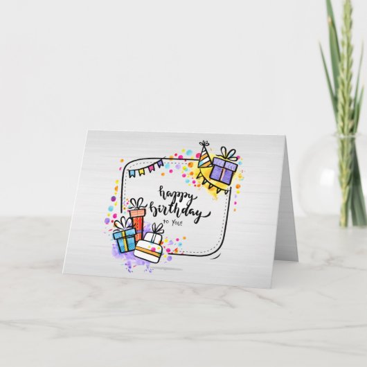 Verjaardag Cadeaus (optionele foto) Kaart (Voorkant)