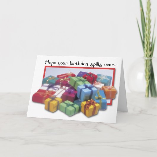 Verjaardag Cadeaus spill over Kaart (Voorkant)