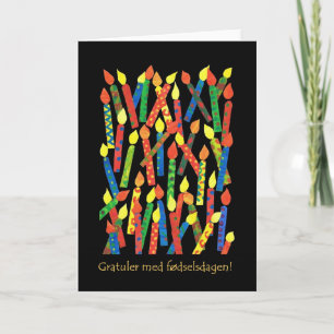 Verjaardag Cake Candles Kaart, Norwegian Greeting Kaart