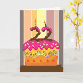 verjaardag - cake met kaarsen 22 - 22ste kaart (Gele Bloem)