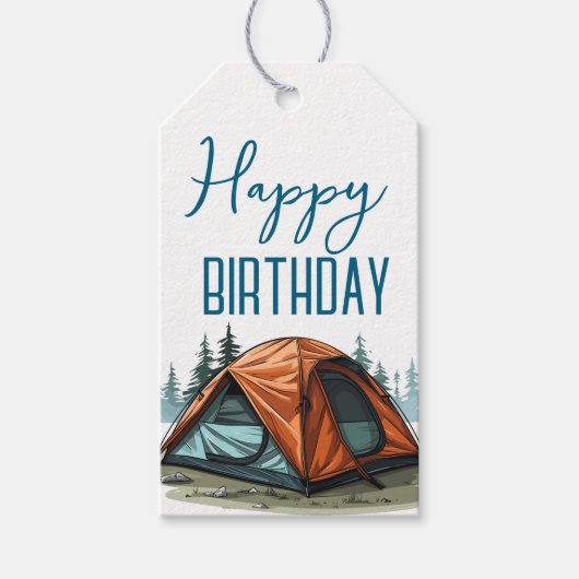 Verjaardag camper cadeaulabel (Voorkant)