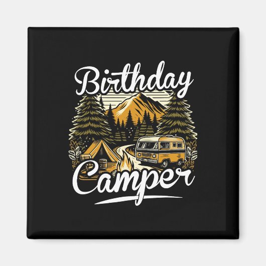 Verjaardag Camper Kamperen Magneet (Voorkant)