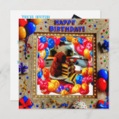 Verjaardag Capybara & Chihuahua Invitation - Kind Kaart (Voorkant / Achterkant)