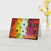 Verjaardag card~ Kleurrijke Gerbera Daisy Kaart (Gele Bloem)