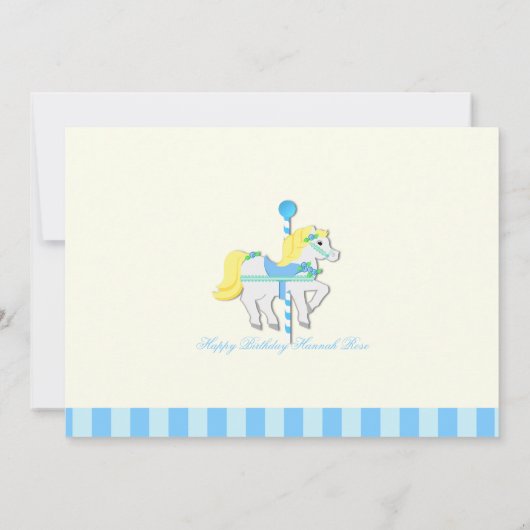 Verjaardag Carousel Ponies Kaart (Achterkant)