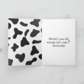 Verjaardag Cartoon Koe Kaart (Binnen)