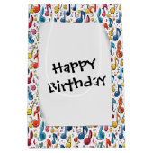 Verjaardag Cartoon muzieknoten Medium Cadeauzakje (Voorkant)