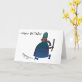 Verjaardag Cartoon Policeman Wenskaart Kaart (Gele Bloem)