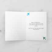 Verjaardag Cat Pilot Foto & Vliegtuig Funny Aviati Kaart (Binnen)