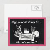Verjaardag Cat's Meow Briefkaart (Voorkant / Achterkant)