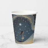 Verjaardag Celestial Star Waterverf Meisje Modern Papieren Bekers (Achterkant)