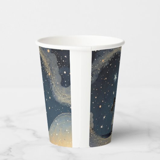 Verjaardag Celestial Star Waterverf Meisje Modern Papieren Bekers (Rechts)