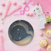 Verjaardag Celestial Star Waterverf Meisje Modern Papieren Bordje (Feest)