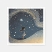 Verjaardag Celestial Star Waterverf Meisje Modern Servet (Voorkant)