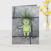 Verjaardag Chalk Doodle Street Art van een gelukki Kaart (Gele Bloem)