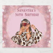 Verjaardag Champagne gepersonaliseerde foto labels Sparkling Wijnetiket (Enkel label)