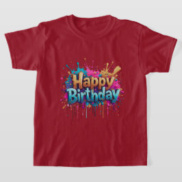 Verjaardag Cheer – Kleurrijke Happy Birthday T-shi T-shirt