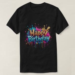 Verjaardag Cheer – Kleurrijke Happy Birthday T-shi T-shirt