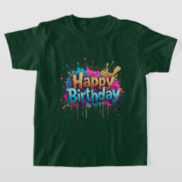 Verjaardag Cheer – Kleurrijke Happy Birthday T-shi T-shirt