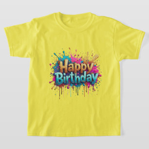 Verjaardag Cheer – Kleurrijke Happy Birthday T-shi T-shirt