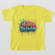 Verjaardag Cheer – Kleurrijke Happy Birthday T-shi