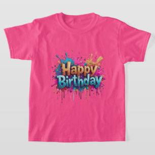 Verjaardag Cheer – Kleurrijke Happy Birthday T-shi T-shirt